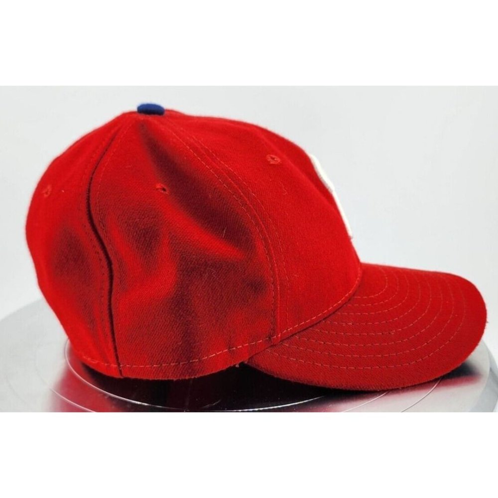 New Era Cool Base 59FIFTY MLB Philadelphia Phillies Red Fitted Hat Cap Size 7 - Picture 6 of 11